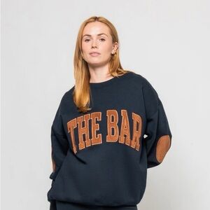 The Bar Navy Sweatshirt with Tan Appliqué